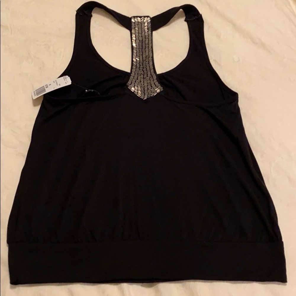 ❤️ NWT Black Beaded Racerback Top ❤️
